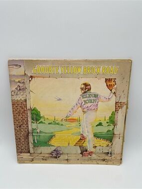 Elton John 'Goodbye Yellow Brick Road' Wall Art Print - Yellow, Green, Cream